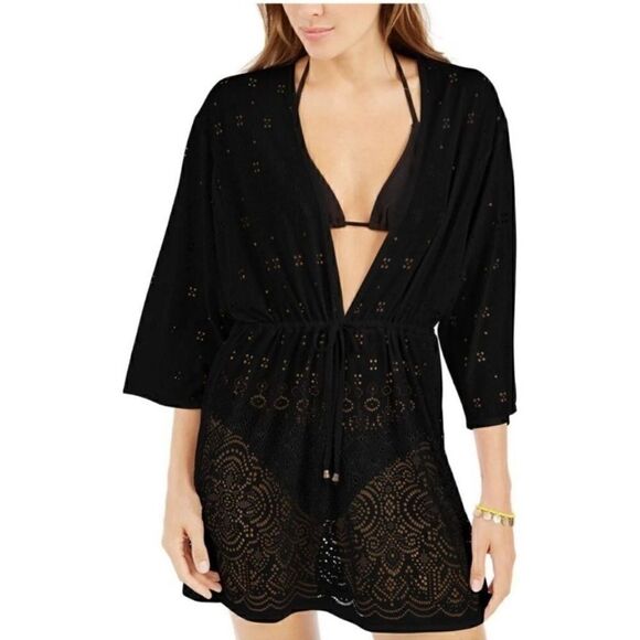 DOTTI Swimwear Cover-up Gypsy Gem Vneck Bathing suit Drawcord Waist Tunic L - Picture 2 of 8